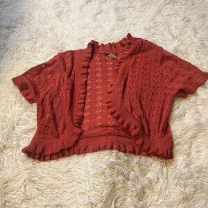 Vivid Collections Ny Coral Pink Knit Open Cardigan Bolero Shrug Acrylic XL